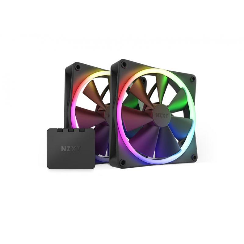 Bộ 2 Fan NZXT F140RGB Kèm Điều Khiển - 140mm RGB Fans - Twin  RF-R14DF-W1