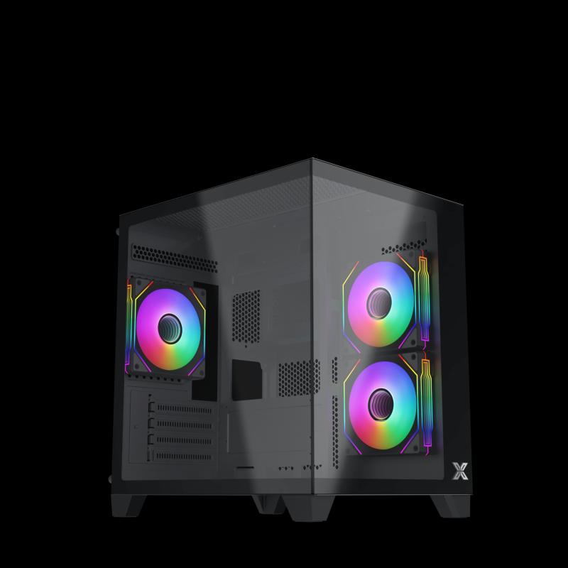 Case Xigmatek Aqua M Nano 3GF ( MATX, 3 Fan RGB, Case Bể Cá Màu Đen)