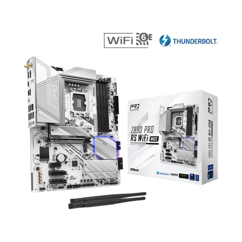 Mainboard ASROCK Z890 Pro RS WiFi White (Chipset Intel® Z890, Socket LGA 1851, DDR5 256GB, ATX)