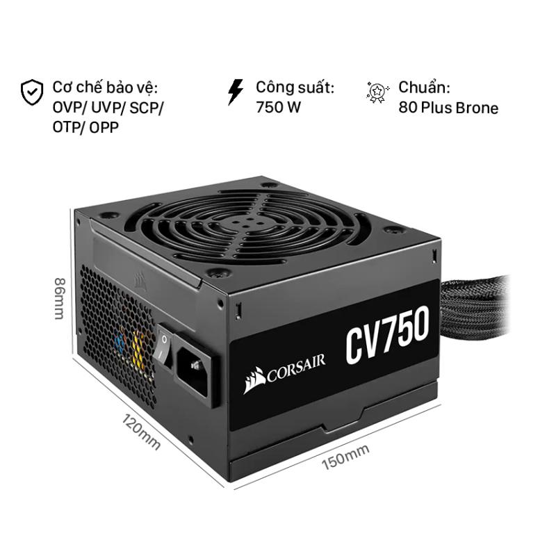 Nguồn Corsair Series CV 750 750W (80 Plus Bronze)