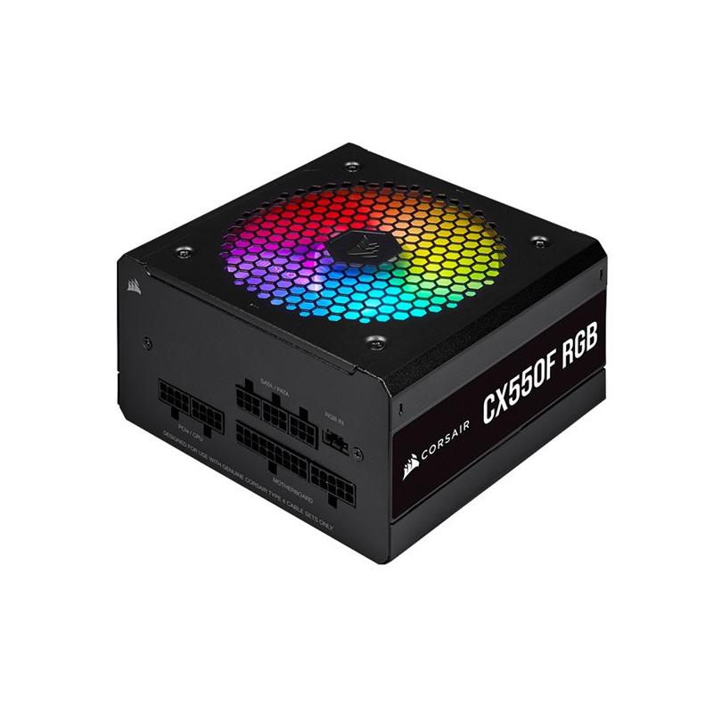 Nguồn máy tính Corsair CX550F - 550W RGB Black 80 Plus Bronze - Full Modul