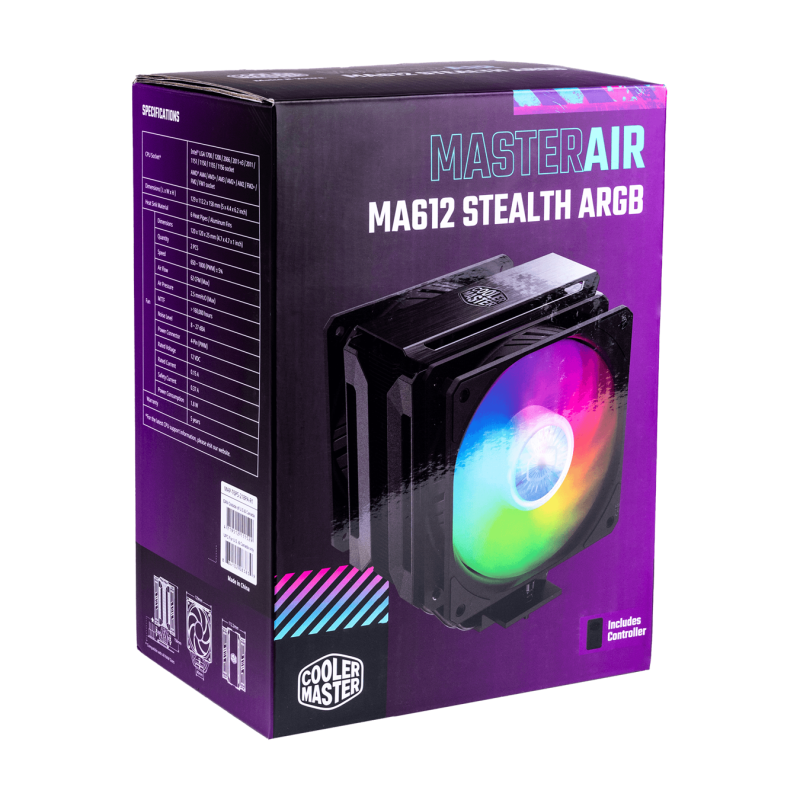 Tản Nhiệt CPU Cooler Master MasterAir MA612 Stealth ARGB